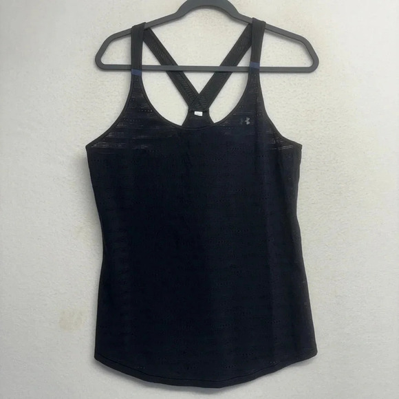 Under Armour Preforated lasercut Racerback Halter Tank Black XL? - Picture 1 of 6